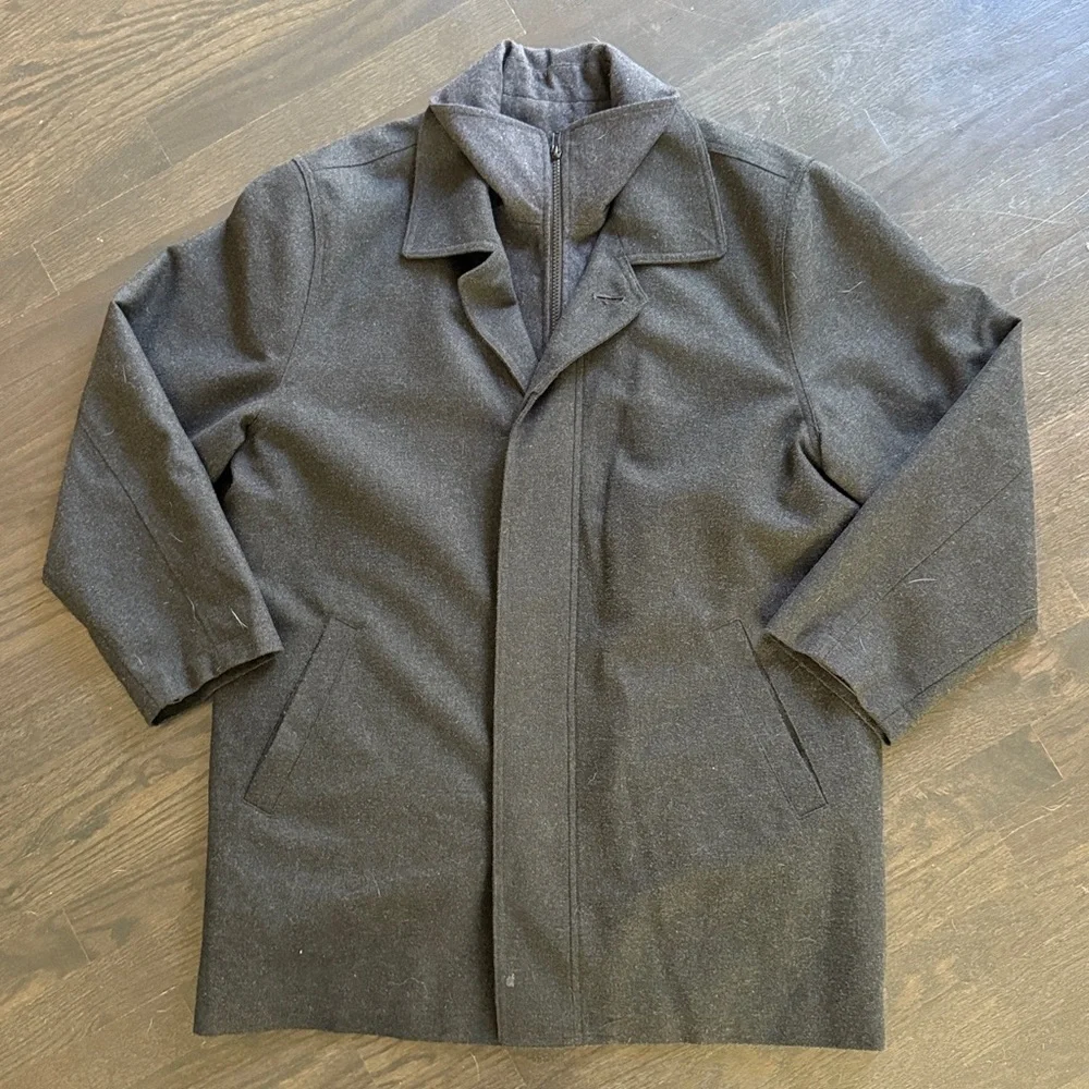 Lauren Ralph Lauren Dark Gray Coat with Quilted Removable Liner - 40S